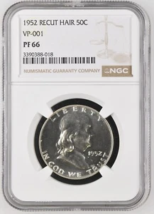 1952 Franklin Half Recut Hair VP-001 NGC PF66 POP only 19 - Picture 1 of 2