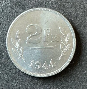 Belgique - Superbe monnaie de 2 Francs  1944 (Libération)  (5) - Picture 1 of 2