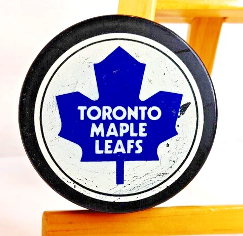 Toronto Maple Leafs NHL Team Logo Souvenir Hockey Puck Made in Canada Cover