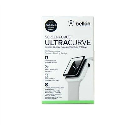 BELKIN SCREENFORCE ULTRACURVE FOR APPLE WATCH SERIES 3 2 42MM GLASS NEW F8W918TT - Image 1 of 2