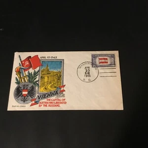 1945 WWll PATRIOTIC Cachet L.W. STAEHLE VIENNA AUSTRIA LIBERATED APR. 10 1945 - Picture 1 of 2