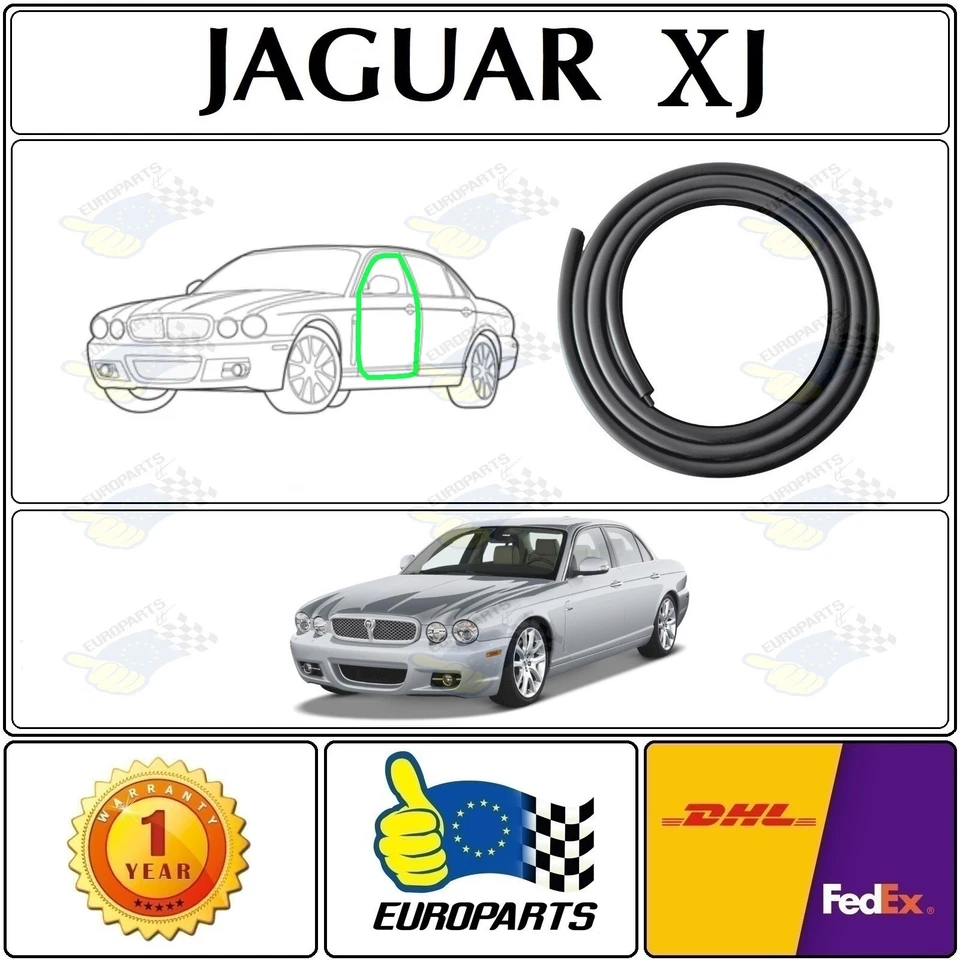 Jaguar XJ8 XJR (X350-356-358) 2003-2009 puerta delantera fieltro/sello de goma resistente a la intemperie Foto 1 de 4