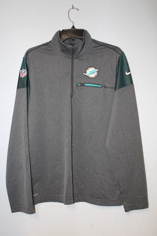 Nike Miami Dolphins NFL On Field Apparel Dri-Fit 1/4 Zip Jacket Men MEDIUM Cover