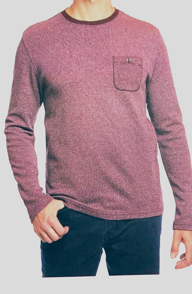 Camiseta Michael Bastian Manga Larga Bolsillo (Granate, Grande) Nueva Con Etiquetas Foto 1 de 1