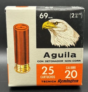 Vintage **Empty** Remington Super Aguila 20 Gauge Shotgun Shell Box from Mexico - Picture 1 of 7