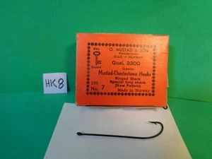 Ganchos de vástago largo Mustad negros Chestertown, talla 7, #3300, 100 unidades, 1 caja (Nuevos) - Imagen 1 de 7