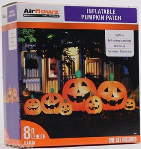 Halloween Airflowz 8 Fuß lang aufblasbarer Kürbis Patch 7 Kürbisse insgesamt Neu im Karton - Bild 1 von 1