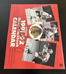 Chicago Blackhawks Autographed Calendar 1991-1992; Including Ed Belfour - Picture 1 of 6