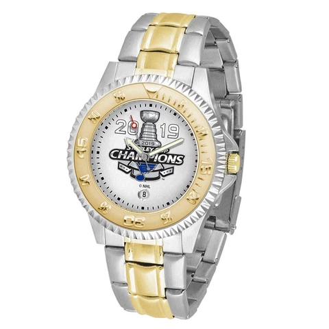 Men's 2019 Champions St Louis Blues Watch Two-Tone Gold Silver Watch Cover