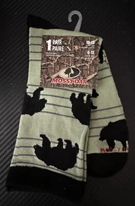 Mens Fun Black BearThemed Dress Socks Sz 6-12 - Picture 1 of 2