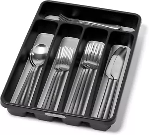 madesmart Classic Mini Silverware Tray, Soft 5 Compartment, Granite - Picture 1 of 6