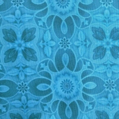 Henry glass "Vogue" by Lizzie B Cre8tive, Blue,  25" x44" - Image 1 of 4