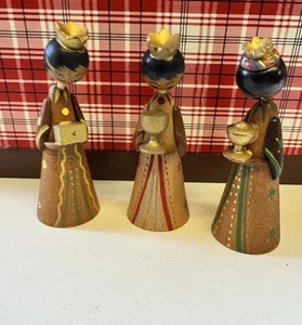 Vintage Italian Wood Nativity Three Kings Set Hand Painted “Made in Italy” - Picture 1 of 8