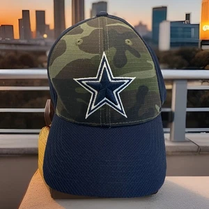 Dallas Cowboys Authentic OSFA Navy Blue & Hunter Green Camo Adjustable Hat Cap - Picture 1 of 9