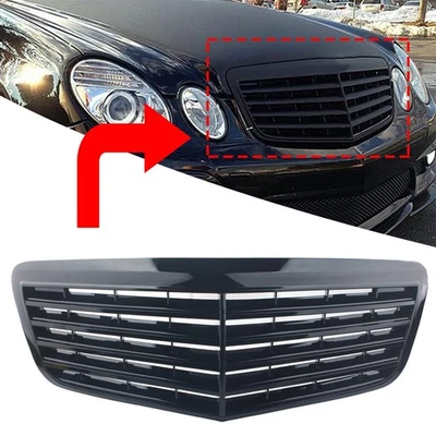Parrilla de malla de parachoques delantero para Mercedes Benz W211 E350 E500 E63 2007-2009 Foto 1 de 4