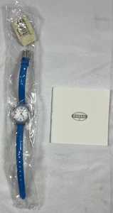 Orologio Donna Fossil Grafite - ES3304 - Cassa Argento Cinturino Blu - NUOVO - Foto 1 di 6