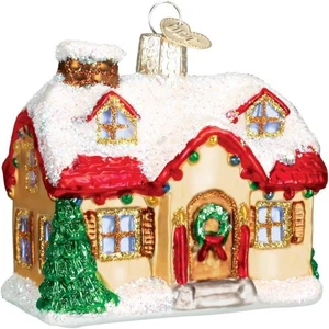 Old World Christmas Holiday Home Building Glass Ornament 20032 FREE BOX New - Bild 1 von 4