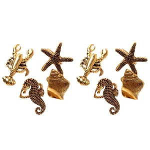 1X(8Pcs Marine Series Shells Starfish Hippocampus Napkin Model Room9542 - Picture 1 of 6