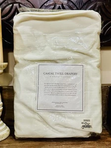 NEW RESTORATION HARDWARE CASUAL TWILL DRAPERY CURTAIN + GROMMETS 50”x96" WHITE - Picture 1 of 2