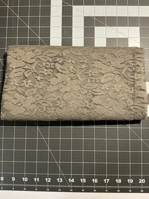 Embroidered Stretch Lace Apparel Fabric Sheer Floral gray taupe - Image 1 of 4