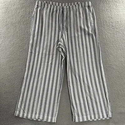 Pantalones para mujer Gap blanco azul talla XXL pierna ancha tiro alto mezcla de lino Foto 1 de 4