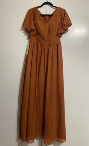 Wear Your Love Women’s Size Medium Formal Flutter-Sleeve Pleated Maxi Dress - Picture 1 of 16