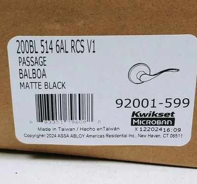 Новый Kwikset бальбоа интерьер проход двери ручки рычаг шкаф и прихожая новый в коробке - Изображение 1 из 4