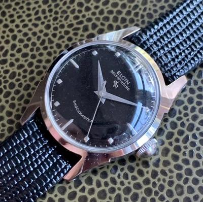 Elgin Shockmaster Black Dial Automatic Stainless Steel Wristwatch - Image 1 of 4