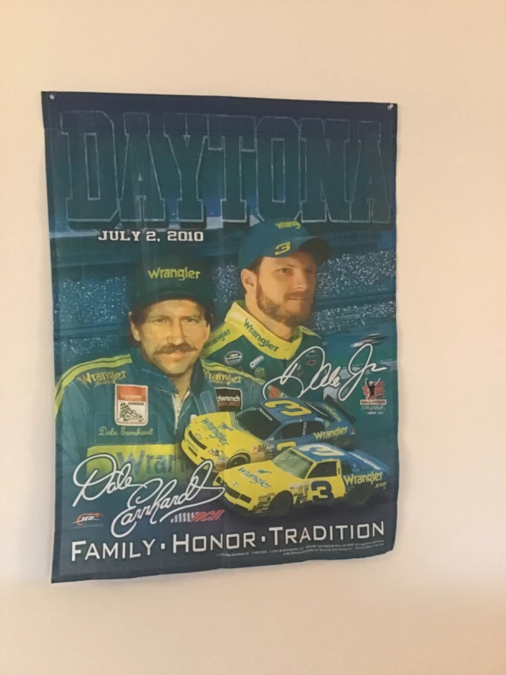 Dale Earnhardt & Dale Jr. Wrangler Cloth Poster - Image 1 of 1