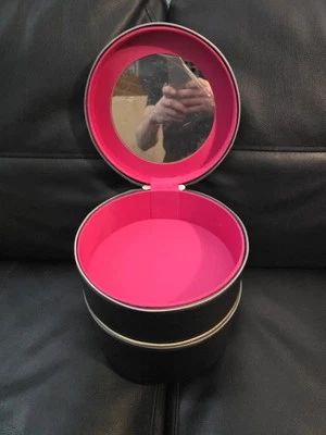 Lancome черный поезд чехол 2 слоя круглый макияж устроитель и дорожная сумка.  - Изображение 1 из 4