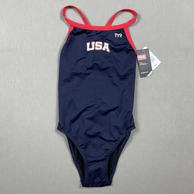 Traje de baño de una pieza TYR Durafast Elite 300+ logotipo de EE. UU. para mujer talla 30 NUEVO CON ETIQUETAS Foto 1 de 4