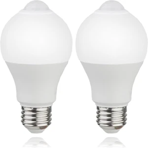Motion Sensor Light Bulbs- 9W(60-Watt Equivalent), E26 5000K Daylight A19 800LM - Picture 1 of 7