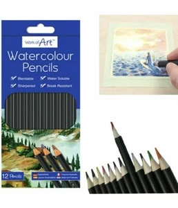 12 Watercolour Pencils Work of Art Long lasting/Blend able Drawing Sketch Pencil - Picture 1 of 2