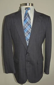 MEN'S EXECUTIVE COLLECTION GRAY PINSTRIPE WOOL BLEND 2 PIECE SUIT SIZE 40L - Picture 1 of 1