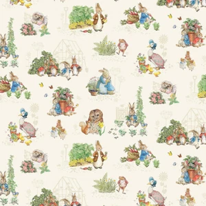 Riley Blake Peter Rabbit & Friends Characters in Cloud ~ Childrens Baby Fabric - Picture 1 of 2