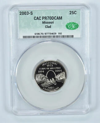 2003-S Washington State Quarter Missouri CLAD PR70 DCAM CAC - Image 1 of 4