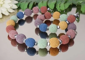 LAVA Collier Multicolor 14mm + Funkelnde Glasperlen + Edelstahl /ab 19.99 € A+K - Bild 1 von 4