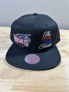 Houston Rockets Hat Cap Snap Back Black 1995 NBA Final Logo Mitchell Ness NBA - Picture 1 of 5