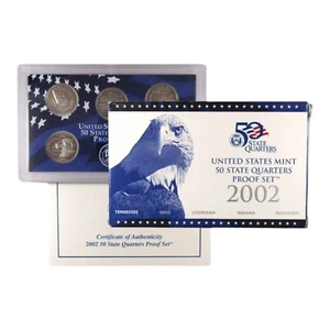 2002 State Quarter Clad Proof Set U.S. Mint Packaging COA Collectible Coins - Picture 1 of 4