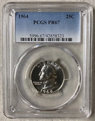 1964 Silver Proof Washington Quarter PCGS PF67 () - Image 1 of 2