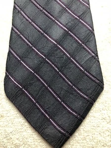 CLUB ROOM MENS TIE CHARCOAL GRAY WITH PURPLE AND LILAC 3.5 X 61 - Picture 1 of 4