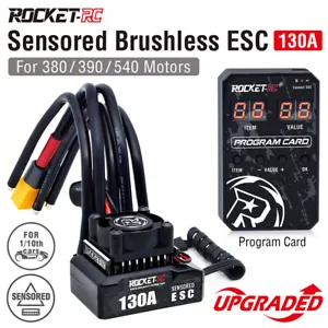 Nuova scheda programma ESC brushless ROCKET-RC 130A per motore 1/10 camper auto 380/390/540 - Foto 1 di 26
