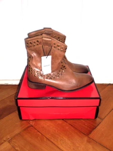 BOTAS DE CUERO MANGO BOTINES BOTINES BIKERBOOTS BLOGGERSTYLE talla 38 ¡¡NUEVO EXCELENTE!!! - Imagen 1 de 6