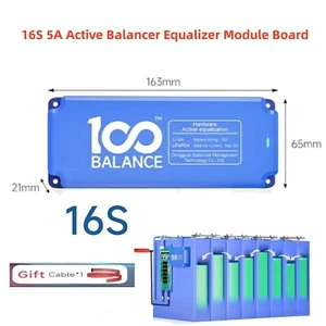 Smart BMS 16S Li-ion LiFePo4 Battery 5A Active Balancer Equalizer Module Board - Picture 1 of 14