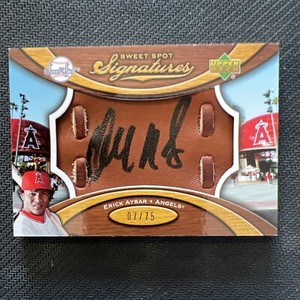 2007 Ud Sweet Spot Signature Black Ink Autographed Glove Erick Aybar 7/75