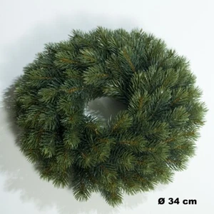 Edel Tannenkranz 34cm runde Kunststoffnadeln künstlich Türkranz Adventskranz 104 - Bild 1 von 1
