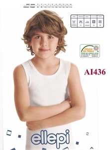 Canotte bimbo spalla larga in cotone leggero 100% ELLEPI art. AI436 - Picture 1 of 1