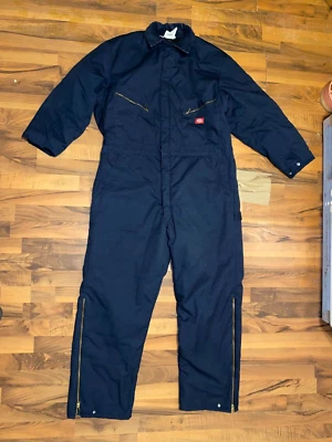 MEN'S DICKIES QUILTED LINED COVERALLS 46 / 48 BLUE - Image 1 of 4