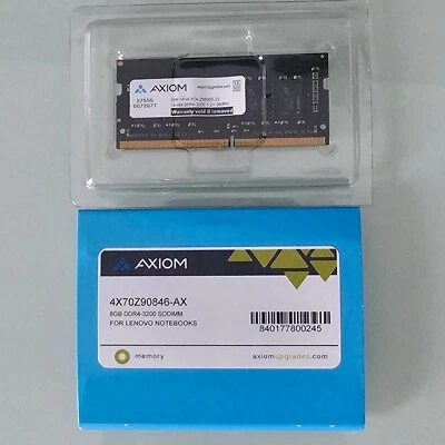 Memory Axiom 8GB DDR4-3200 SODIMM Lenovo - 4X70Z90846-AX 4X70Z90844, 4X71D09533 - Image 1 of 3