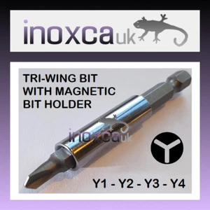 TRI-WING CLUTCH TORQ WING NUT BIT 25mm + 60mm MAGNETIC HOLDER 1/4" HEX DRIVER - Picture 1 of 30